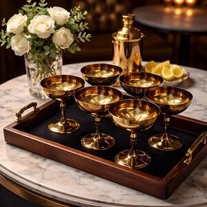 Vintage Gold Plated Goblets - Set of 6